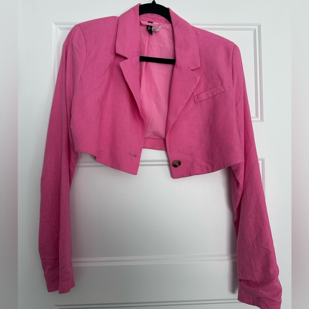 H&M | Pink Cropped Blazer